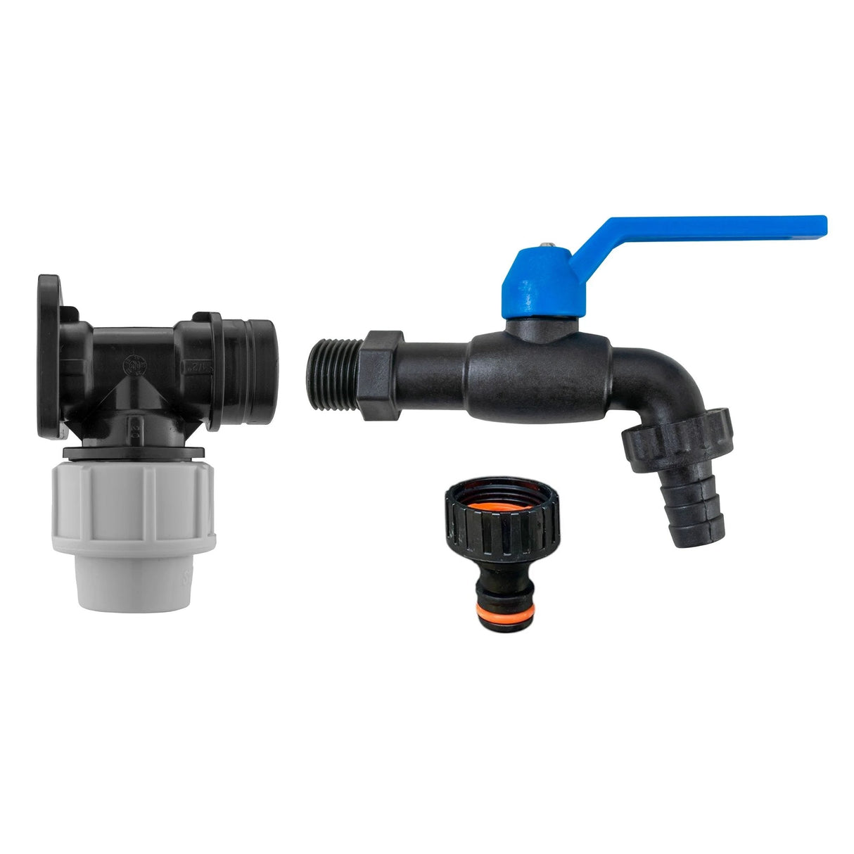 Wall Flange Kit 20mm MDPE with Nylon ½” Barb Tap and Quick Connect Outlet - Armstrong Cheshire