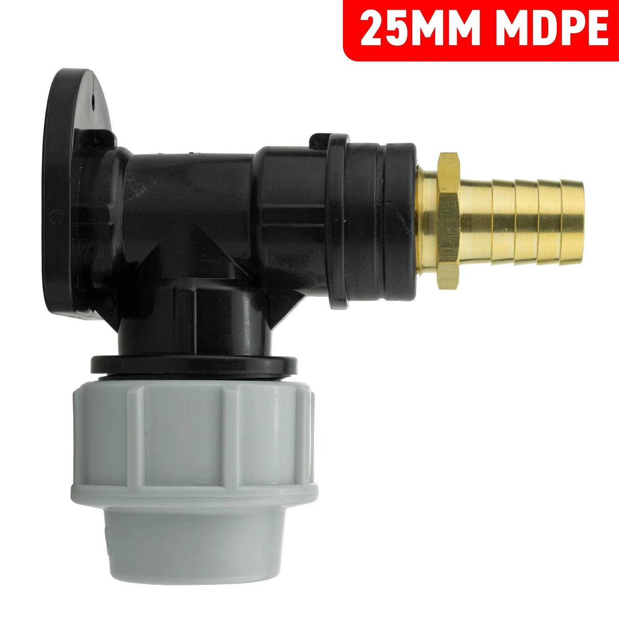 Wall Flange Kit 25mm MDPE + 19mm Brass Barb - Armstrong Cheshire