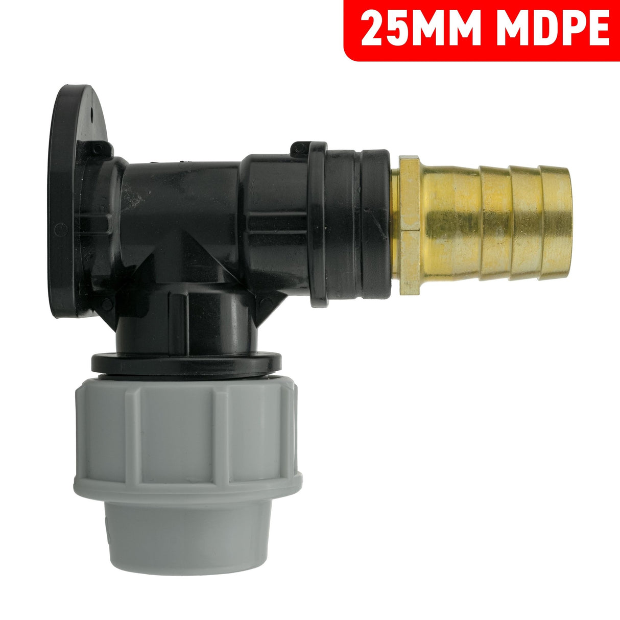Wall Flange Kit 25mm MDPE + 25mm Brass Barb - Armstrong Cheshire