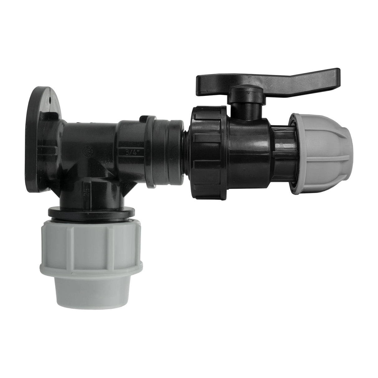 Wall Flange Kit 25mm MDPE + 25mm MDPE Valve - Armstrong Cheshire