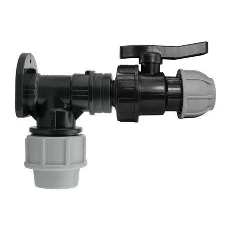 Wall Flange Kit 25mm MDPE + 25mm MDPE Valve - Armstrong Cheshire