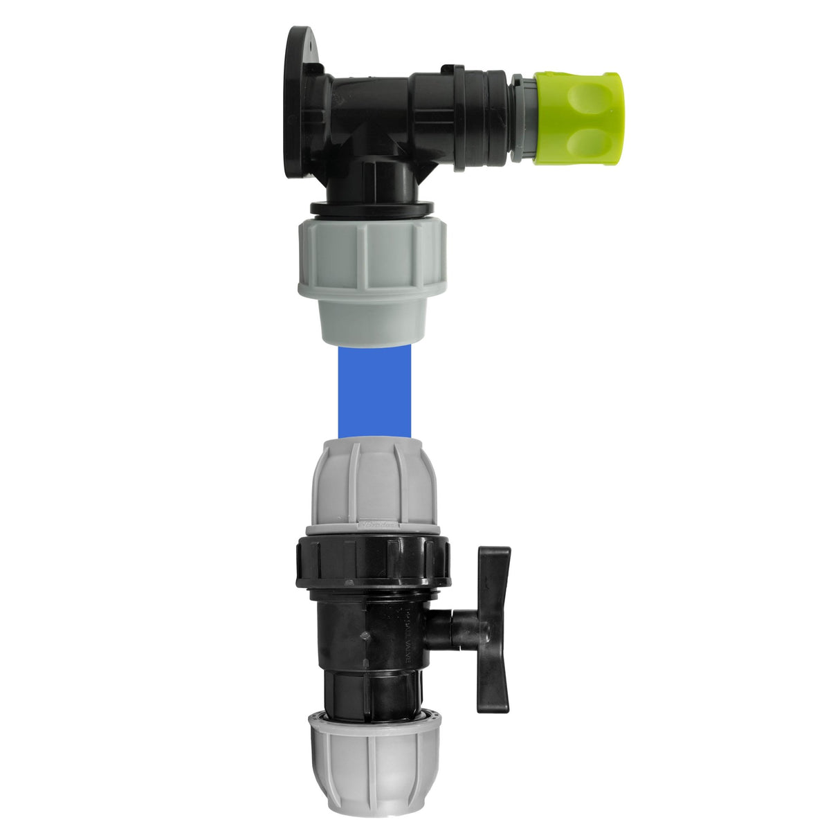 Wall Flange Kit 25mm MDPE + 25mm MDPE Valve + Female Quick Connector - Armstrong Cheshire