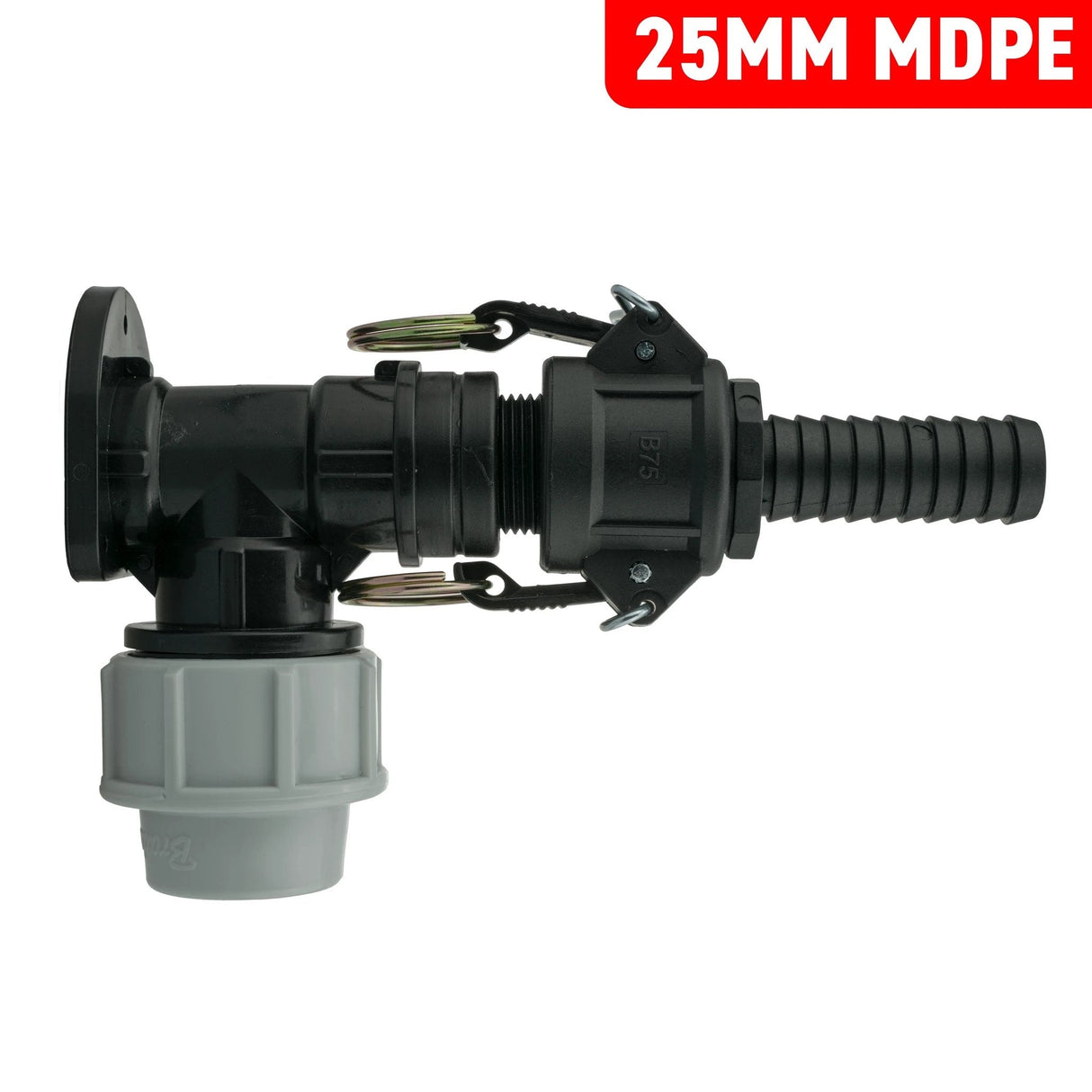 Wall Flange Kit 25mm MDPE + 3/4" Camlock Type B+E - Armstrong Cheshire