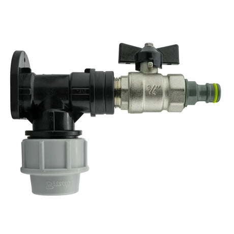 Wall Flange Kit 25mm MDPE + Bib Valve + Click Lock Male Lime - Armstrong Cheshire