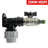 Wall Flange Kit 25mm MDPE + Bib Valve + Click Lock Male Lime - Armstrong Cheshire