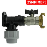 Wall Flange Kit 25mm MDPE + Bib Valve + Geka - Armstrong Cheshire