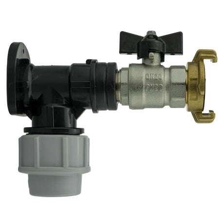 Wall Flange Kit 25mm MDPE + Bib Valve + Geka - Armstrong Cheshire