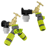 Wall Flange Kit 25mm MDPE + Brass Bib Tap + Two Way Splitter + Connectors - Armstrong Cheshire