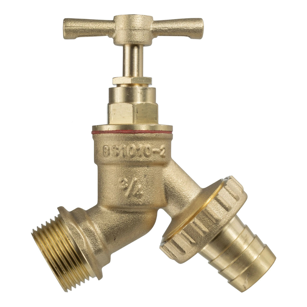 Wall Flange Kit 25mm MDPE - Brass Garden Tap 3/4" Barb - Armstrong Cheshire