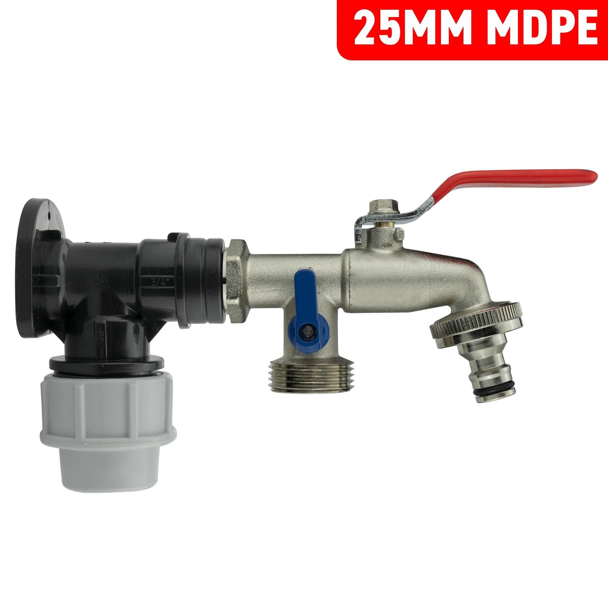 Wall Flange Kit 25mm MDPE + Double Lever Tap ¾” BSP - Armstrong Cheshire