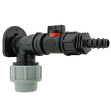 Wall Flange Kit 25mm MDPE + In-Line Valve + 1/2" Barb - Armstrong Cheshire