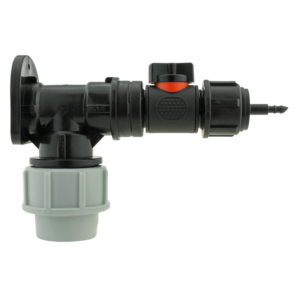 Wall Flange Kit 25mm MDPE + In-Line Valve + 4mm Micro Barb - Armstrong Cheshire