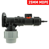 Wall Flange Kit 25mm MDPE + In-Line Valve + 4mm Micro Barb - Armstrong Cheshire