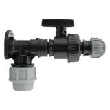 Wall Flange Kit 25mm MDPE + Large Plastic Valve & 20mm MDPE Straight - Armstrong Cheshire
