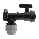 Wall Flange Kit 25mm MDPE + Large Plastic Valve 3/4" BSP - Armstrong Cheshire