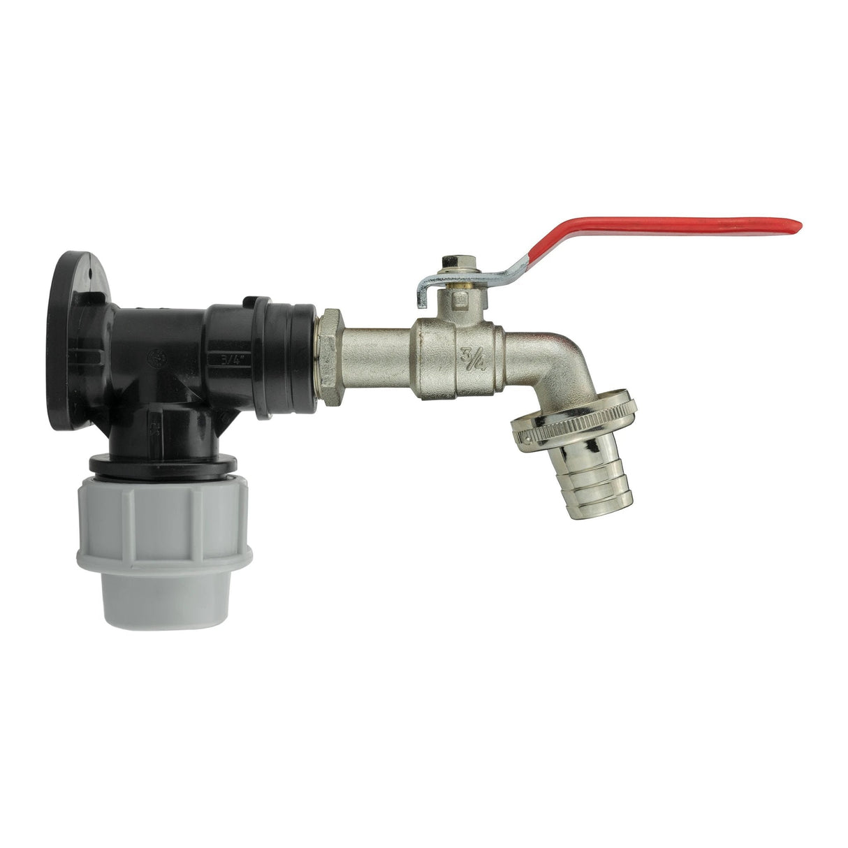Wall Flange Kit 25mm MDPE + Lever Tap 3/4" Barb - Armstrong Cheshire