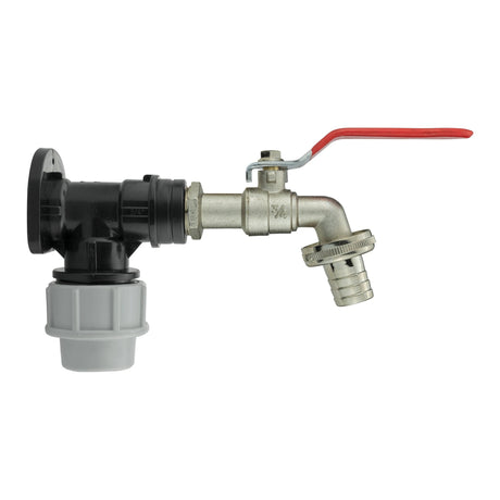 Wall Flange Kit 25mm MDPE + Lever Tap 3/4" Barb - Armstrong Cheshire
