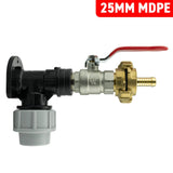 Wall Flange Kit 25mm MDPE + Lever Valve + 13mm Barbed Geka Set - Armstrong Cheshire