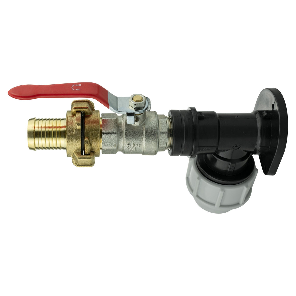 Wall Flange Kit 25mm MDPE + Lever Valve + 25mm Barbed Geka Set - Armstrong Cheshire