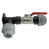 Wall Flange Kit 25mm MDPE + Lever Valve + 25mm MDPE Straight - Armstrong Cheshire