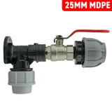 Wall Flange Kit 25mm MDPE + Lever Valve + 32mm MDPE Joiner - Armstrong Cheshire