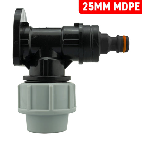 Wall Flange Kit 25mm MDPE + Quick Connector Male - Armstrong Cheshire