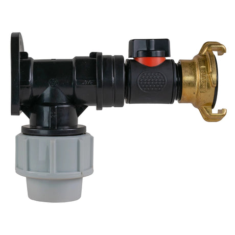 Wall Flange Kit 25mm MDPE + Valve + Geka - Armstrong Cheshire