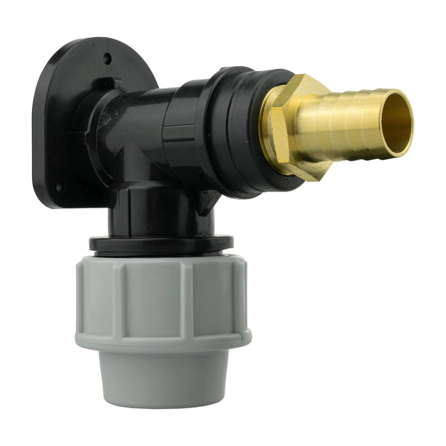Wall Flange Kit 32mm MDPE + 19mm Brass Barb - Armstrong Cheshire