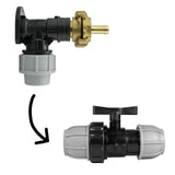 Wall Flange Kit 32mm MDPE + 32mm MDPE Valve + 13mm Barbed Geka Set - Armstrong Cheshire