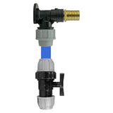 Wall Flange Kit 32mm MDPE + 32mm MDPE Valve + 25mm Brass Barb - Armstrong Cheshire