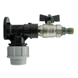 Wall Flange Kit 32mm MDPE + Bib Valve + Click Lock Male Lime - Armstrong Cheshire
