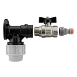 Wall Flange Kit 32mm MDPE + Bib Valve + Click Lock Male WL - Armstrong Cheshire