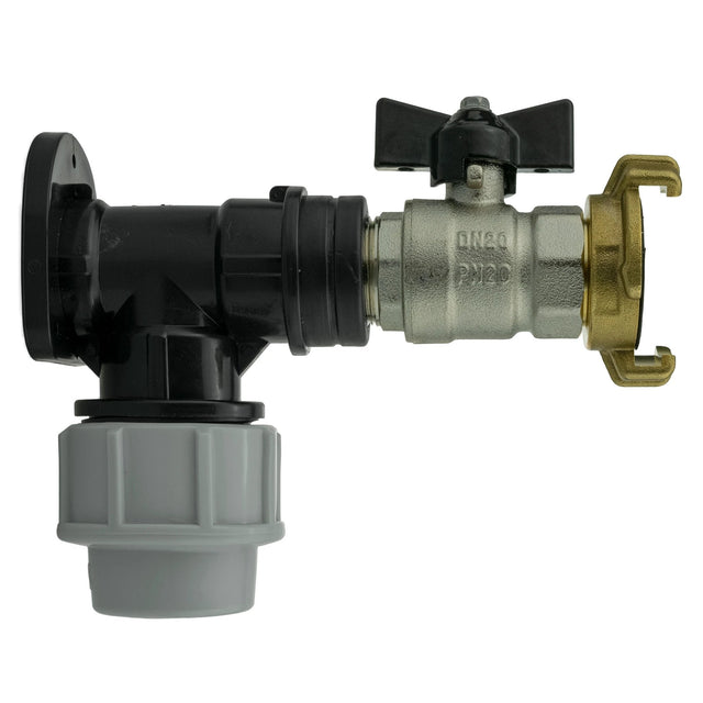 Wall Flange Kit 32mm MDPE + Bib Valve + Geka - Armstrong Cheshire