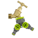 Wall Flange Kit 32mm MDPE + Brass Bib Tap + Two Way Splitter + Connectors - Armstrong Cheshire