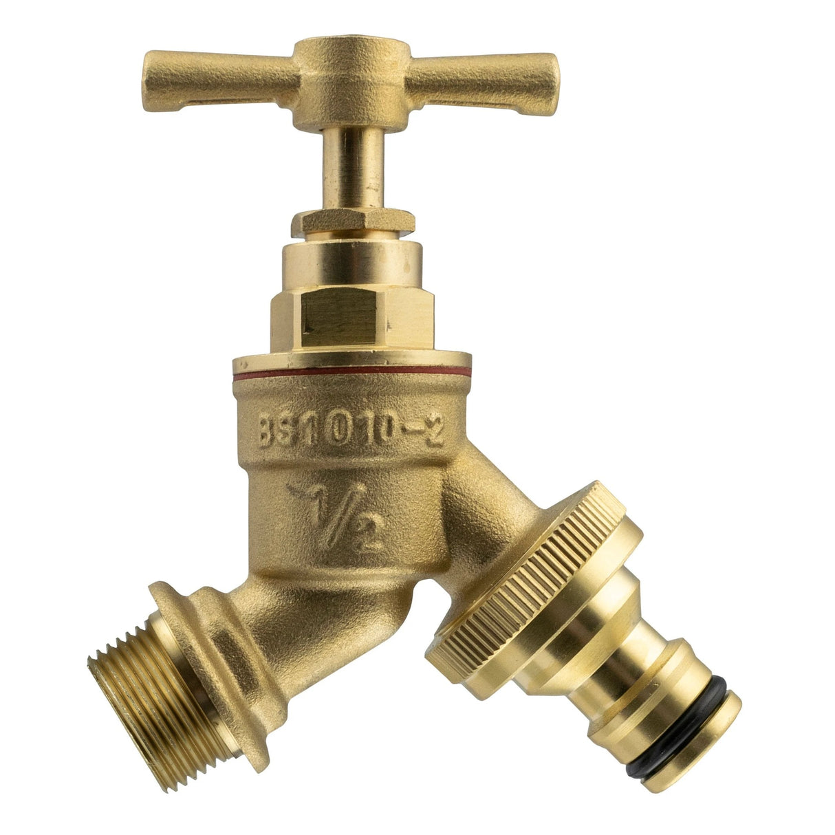 Wall Flange Kit 32mm MDPE - Brass Garden Tap Snap-On Male - Armstrong Cheshire