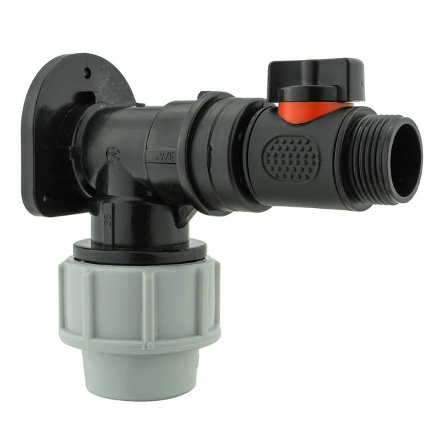Wall Flange Kit 32mm MDPE + In-Line Valve - Armstrong Cheshire