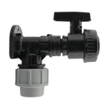 Wall Flange Kit 32mm MDPE + Large Plastic Valve 3/4" BSP - Armstrong Cheshire
