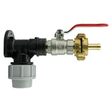 Wall Flange Kit 32mm MDPE + Lever Valve + 13mm Barbed Geka Set - Armstrong Cheshire