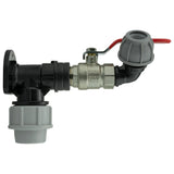 Wall Flange Kit 32mm MDPE + Lever Valve + 20mm MDPE Elbow - Armstrong Cheshire