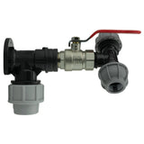 Wall Flange Kit 32mm MDPE + Lever Valve + 20mm MDPE Tee - Armstrong Cheshire