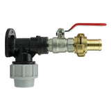 Wall Flange Kit 32mm MDPE + Lever Valve + 25mm Barbed Geka Set - Armstrong Cheshire