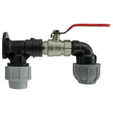 Wall Flange Kit 32mm MDPE + Lever Valve + 25mm MDPE Elbow - Armstrong Cheshire