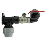 Wall Flange Kit 32mm MDPE + Lever Valve + 25mm MDPE Elbow - Armstrong Cheshire