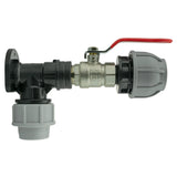 Wall Flange Kit 32mm MDPE + Lever Valve + 32mm MDPE Joiner - Armstrong Cheshire