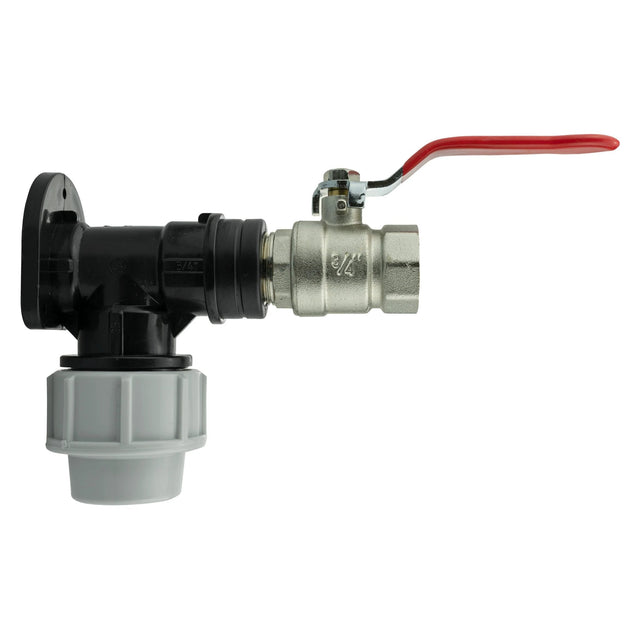 Wall Flange Kit 32mm MDPE + Lever Valve ¾” BSP - Armstrong Cheshire