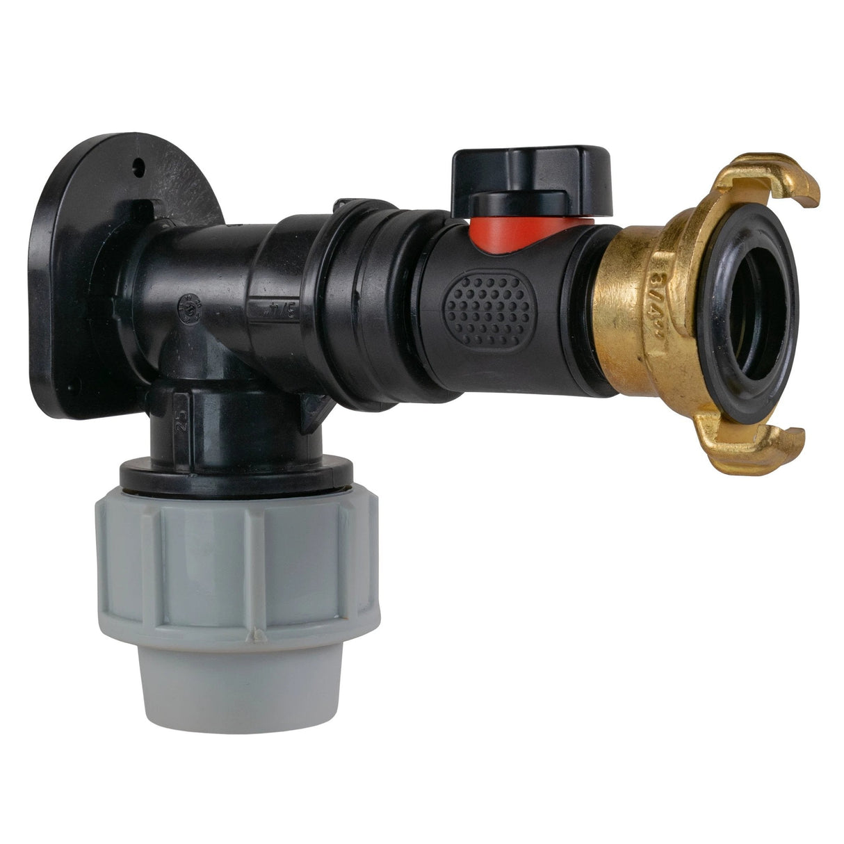 Wall Flange Kit 32mm MDPE + Valve + Geka - Armstrong Cheshire