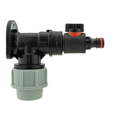 Wall Flange Kit 32mm MDPE + Valve with Male Quick Connector - Armstrong Cheshire