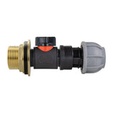 Water Butt Brass Kit 1" with In-Line Valve + 20mm MDPE - Armstrong Cheshire