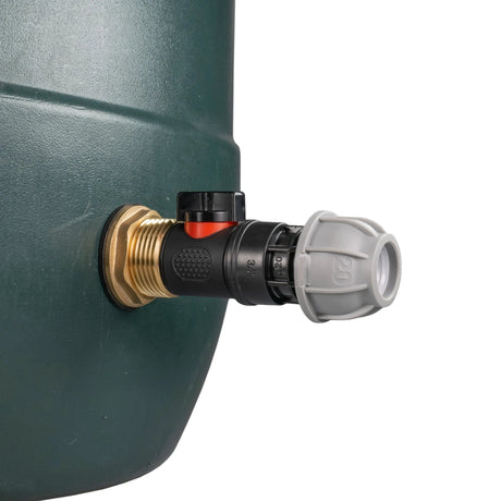 Water Butt Brass Kit 1" with In-Line Valve + 20mm MDPE - Armstrong Cheshire