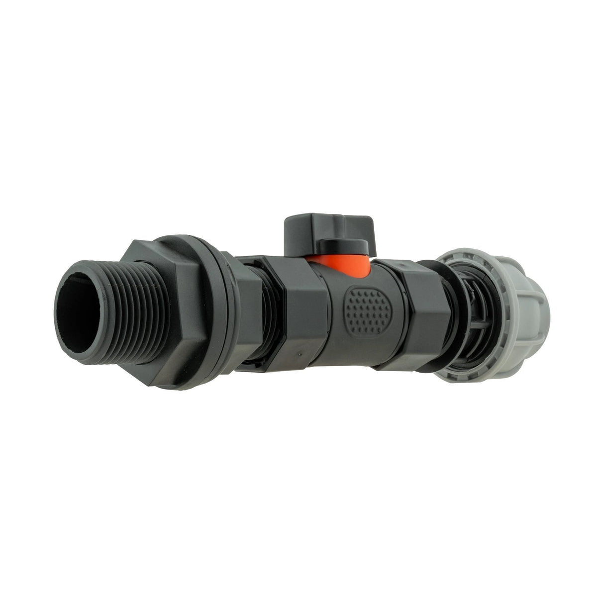Water Butt Connector 3/4" BSP with In-Line BSPF Valve and 20mm MDPE Straight - Armstrong Cheshire